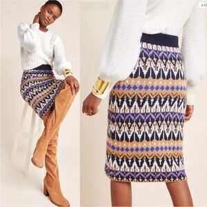 Anthropologie NWT Saoirse MIDI Sweater Knit Skirt Wool Cashmere Blend Size XS